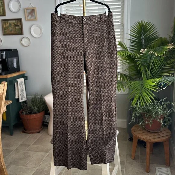 Cabi Director Trouser Style #4505 - Brown & Black Gold Print Sz 14 - Picture 4 of 16